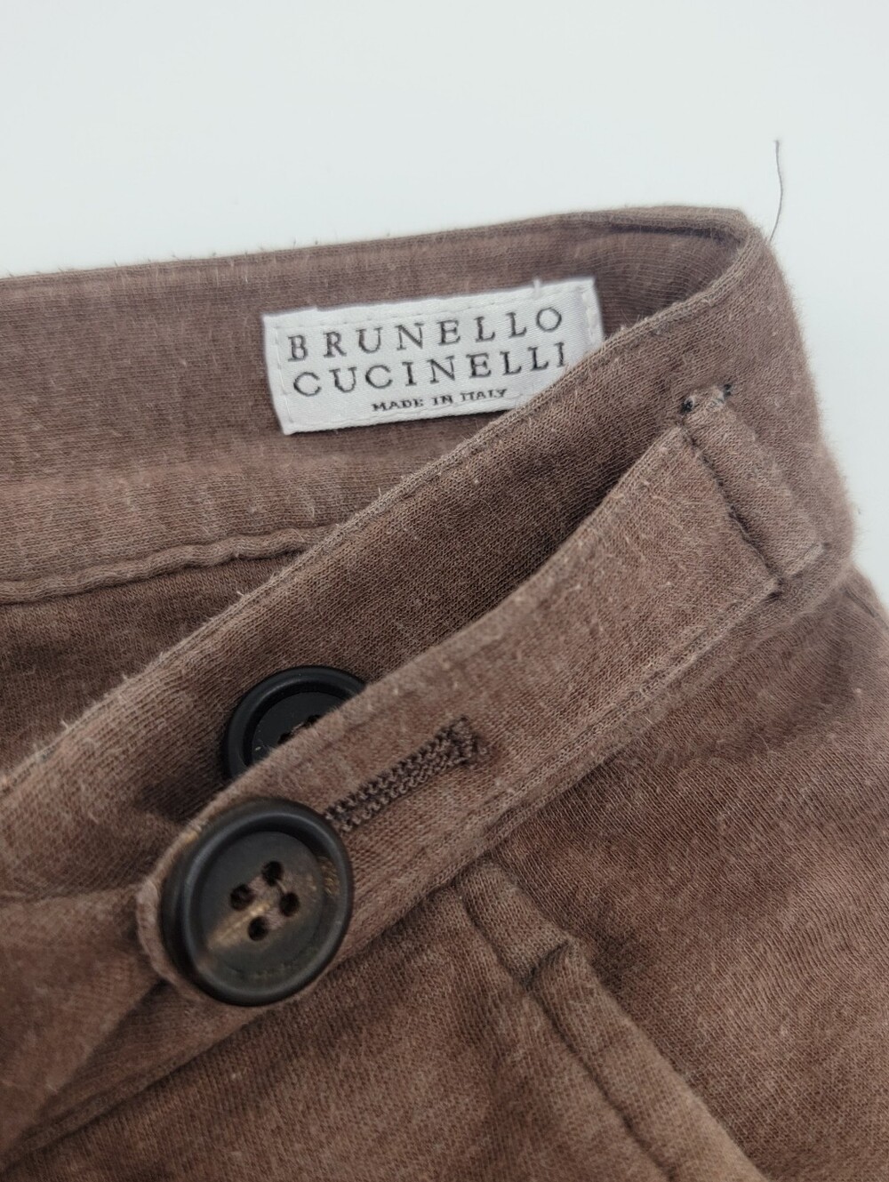 Mens Brunello Cucinelli Italian Soft Brown Cotton Cargo Shorts Size Medium